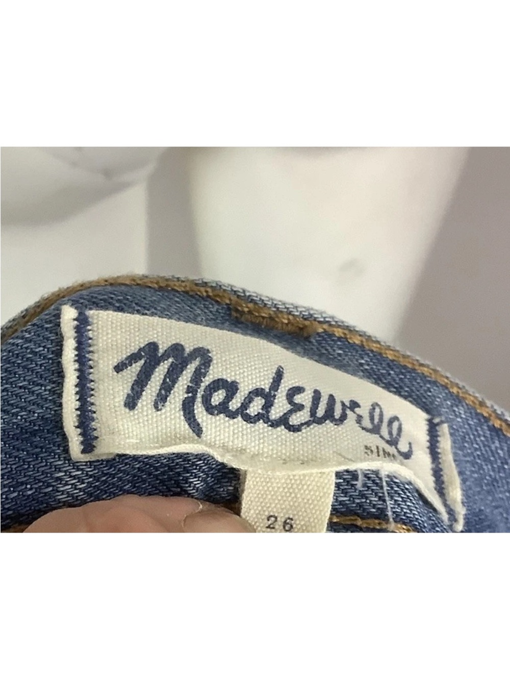 Madewell Sz 26 100% Cotton Slit Front A-Line Denim Medium Wash Skirt Blue - Picture 5 of 6